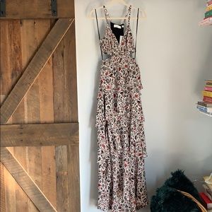 ALC Cutout Ruffled Maxi Dress